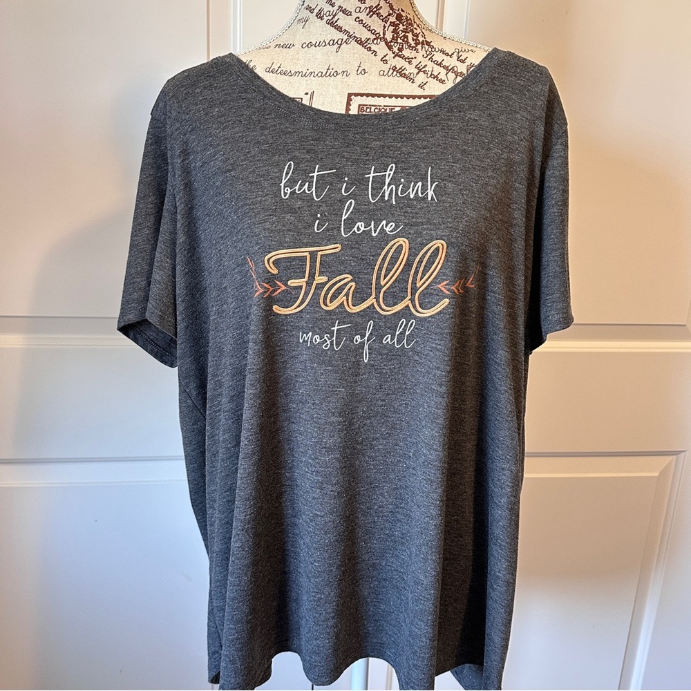 Maurices fall autumn graphic tee heathered grey